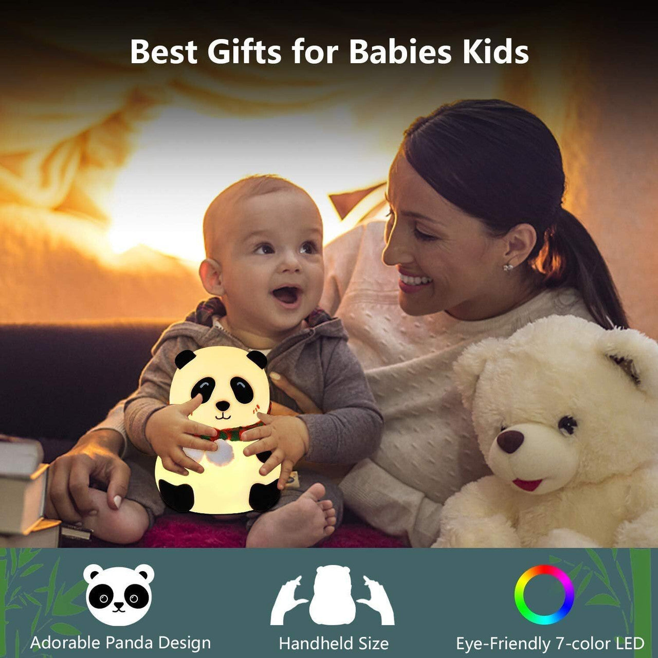 Cute Panda Touch Silicon Lamp with 7 Color Modes - Rechargeable